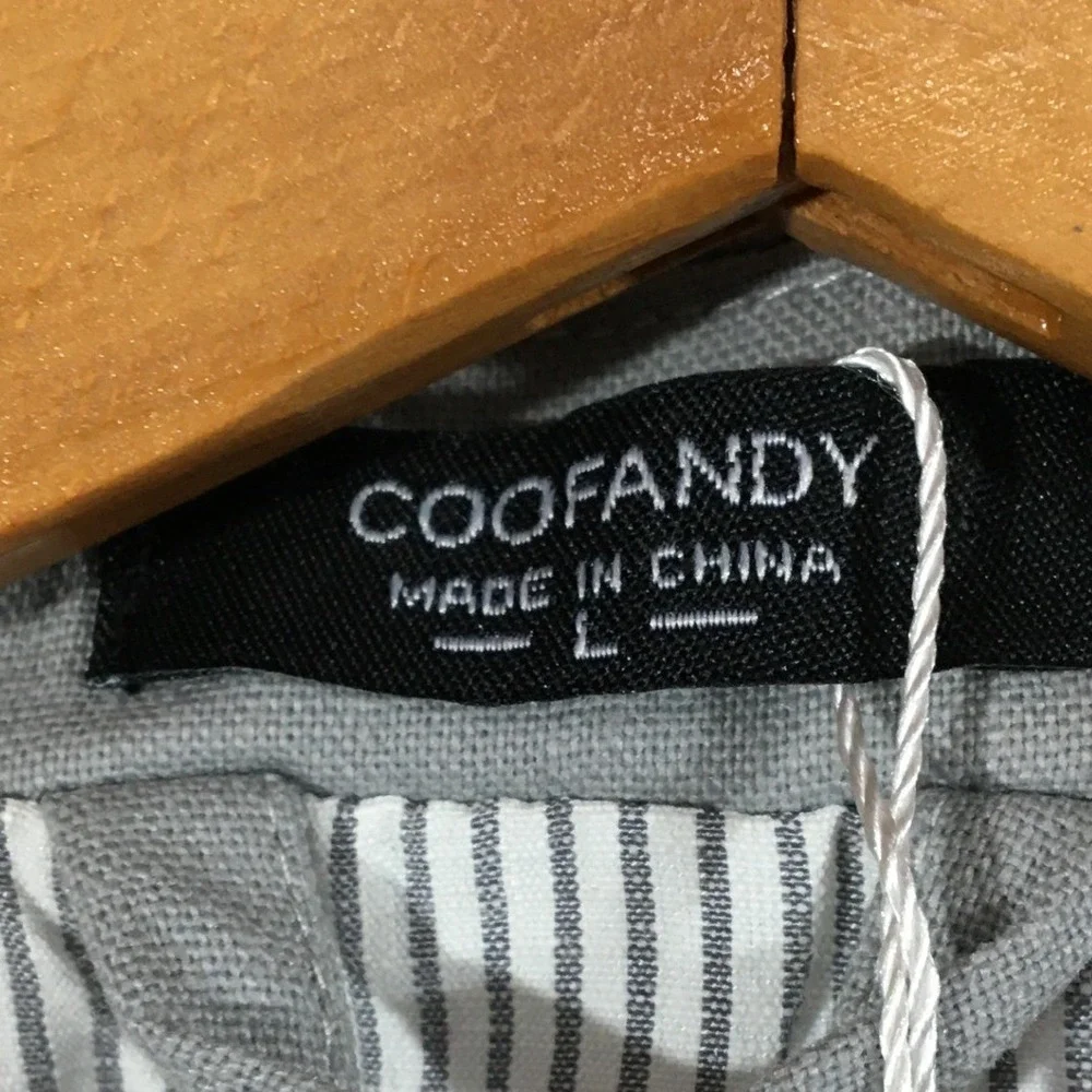 COOFANDY Mens Blazer Gray Linen Cotton Two Button Casual Sport Coat L - Picture 5 of 7
